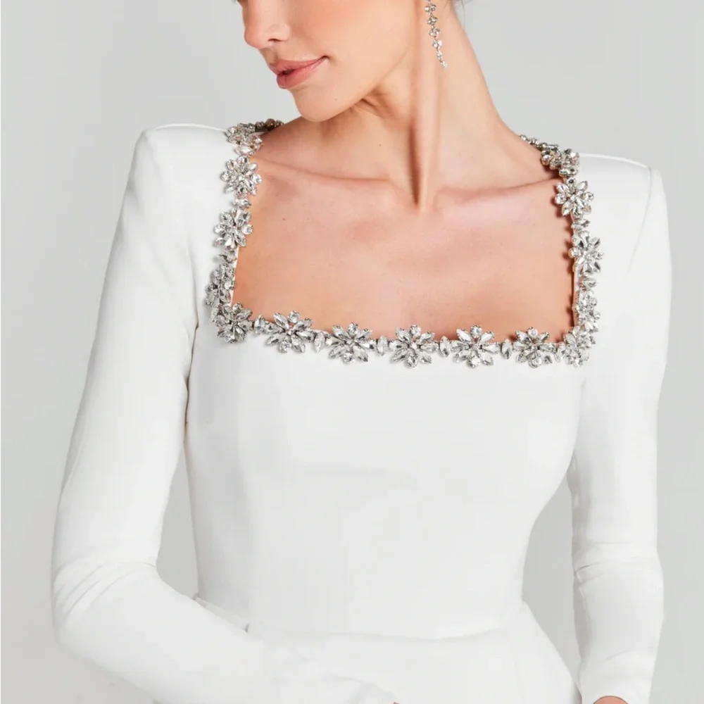 NADINE MERABI KIMBERLY WHITE DRESS, SIZE 8 US 1628_4
